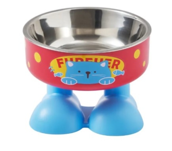 Picture of Pawsome Boots Elevated Anti-Slip Stainless Steel  Bowl (Blue Boot Base)