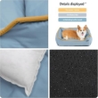 Picture of Classic Square Washable Dog Bed – Light Blue & Yellow Trim (60cm)
