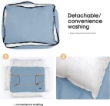 Picture of Classic Square Washable Dog Bed – Light Blue & Yellow Trim (60cm)