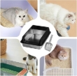 Picture of Open Stainless Steel Cat Litter Box with Splash Guard & Anti-Tracking Entry Step 60x 35 cm