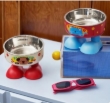 Picture of Pawsome Boots Elevated Anti-Slip Stainless Steel   Bowl   (Red Boot Base)