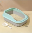 Picture of Anti-Splashing Open Top Pink Cat Litter Box with High Scatter Shield