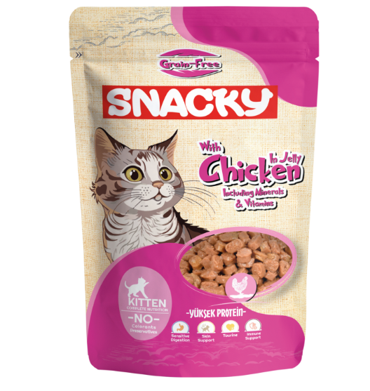 Picture of Snacky Grain-Free Kitten Wet Cat Food with Chicken in Jelly 85g (12-Pack)
