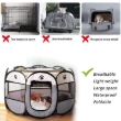 Picture of Portable Octagonal Foldable Pet Playpen Medium ( 91X58 cm ) Blue/Cream