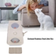 Picture of Enclosed Stainless Steel Cat Litter Box with Sifting Pedal Mat & Scoop