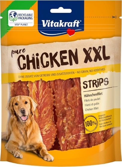 Picture of Vitakraft Pure Duck XXL Meat Strips Dog Treats   250g