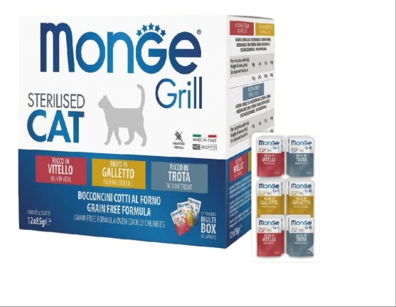 Picture of Monge Grill Mix Sterilized Roost & Veal & Trout 85g (12/Pack)