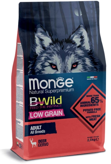 Picture of Monge BWild Low Grain All Breeds Adult Dog Deer   2.5 kg