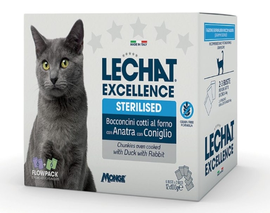 Picture of LeChat Excellence Multipack Pouches Sterilised – Duck and Rabbit 100 g (12/Pack)