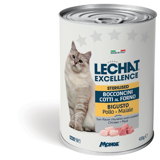 Picture of Lechat Excellence Two-Flavor Chunkies Chicken and Pork 400 g (12/Pack)