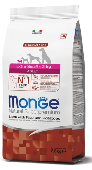 Picture of Monge Natural Superpremium Extra Small Adult Lamb with Rice and Potatoes 2.5 kg