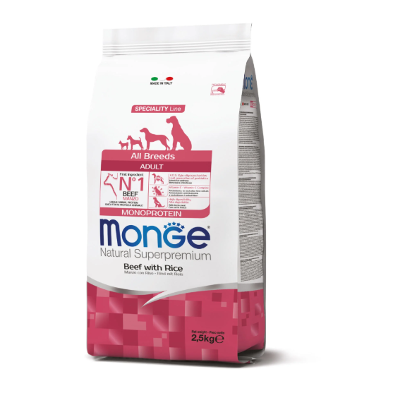 Picture of Monge Dog Food  Monoprotein Adult Beef with Rice - 15 kg