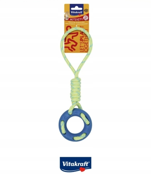Picture of Vitakraft Rubber Ring Toy on Rope 35 cm