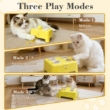 Picture of 3-in-1 Cheese Box Interactive Electronic Cat Toy — Whack-A-Mole, Rotating Feather Teaser, & Smart Motion Pet Toy