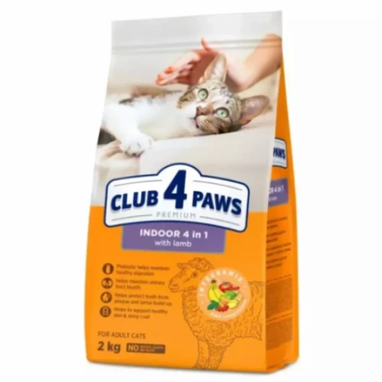Picture of Club 4 Paws Adult Cat Premium Indoor 4 in 1 with Lamb 2kg