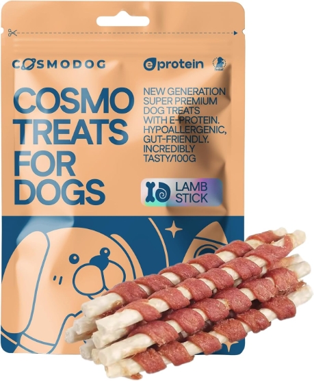 Picture of CosmoDog Lamb Stick Dog Treats 100g, E-Protein, Hypoallergenic