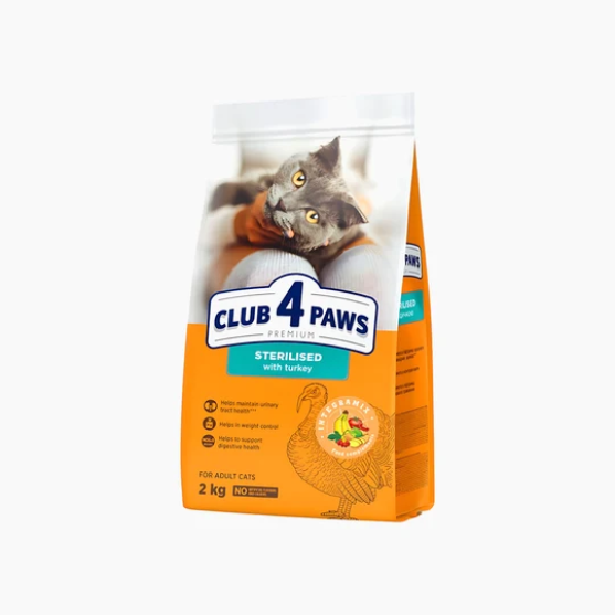 Picture of Club 4 Paws Premium Sterilised with Turkey Dry Food for Adult Cats - 2kg