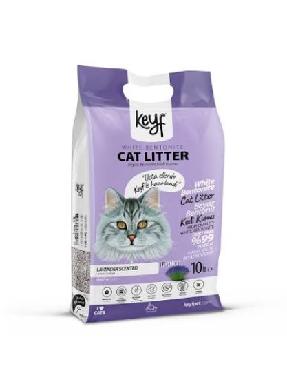 Picture of Keyf Premium White Bentonite Clumping Cat Litter – Lavender Scented  10L