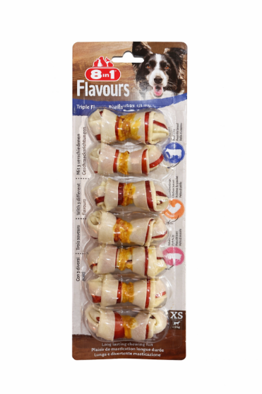Picture of 8in1 Flavours Triple Flavour Bones (Size XS, 7 Pieces)