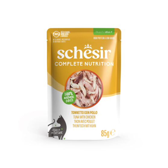 Picture of Schesir Complete Nutrition Adult Cat Fillet Tuna & Chicken in Jelly 85g Pouch