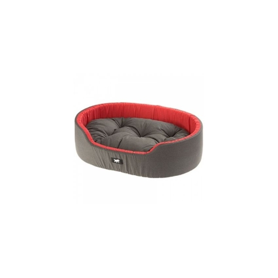 Picture of Ferplast Dandy C 45 Cotton Fabric Oval Pet Bed (Black/Red)