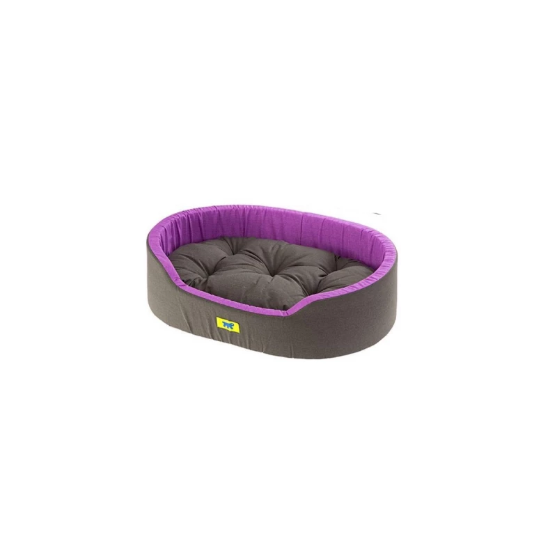 Picture of Ferplast Dandy C 45 Cotton Fabric Oval Pet Bed (Black/Purpel)