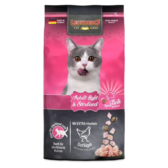 Picture of LEONARDO Adult Light & Sterilised Dry Cat Food  1.8 kg