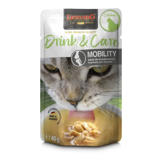 Picture of LEONARDO Drink & Care Mobility Cat Supplement Chicken Flavor – 40 g (20-Pack)