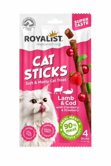Picture of Royalist Premium Pet Food Cat Sticks – Lamb & Cod Flavor (4 Sticks)