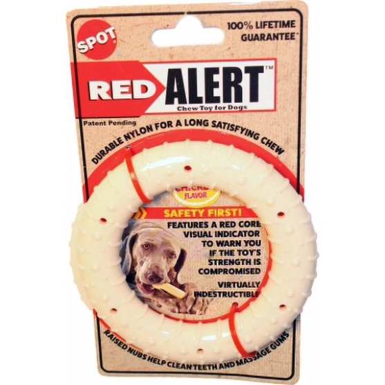 Picture of SPOT Red Alert Durable Nylon Ring Dog Chew Toy (Chicken Flavor, 5-Inch)