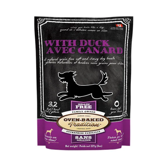 Picture of Oven-Baked Tradition All-Natural Grain-Free Soft & Chewy Dog Treats – Duck Flavor (227g / 8 oz)