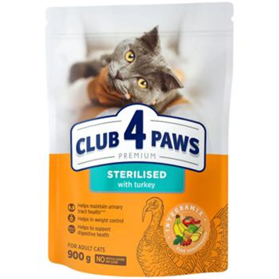 Picture of Club 4 Paws Premium Sterilized with Turkey Dry Cat Food 900g