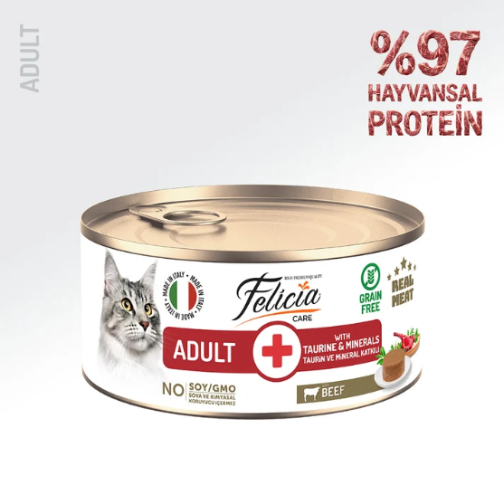 Picture of Felicia Care Grain-Free Adult Beef Paté Wet Cat Food 85g  (12/Pack)