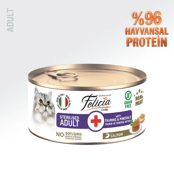 Picture of Felicia Care Sterilized Adult Salmon Paté Wet Cat Food  85g  (12/Pack)