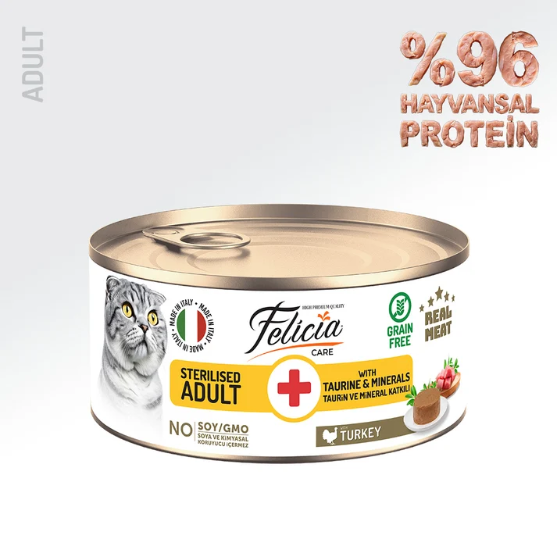 Picture of Felicia Care Grain-Free Sterilized Adult Turkey Paté Wet Cat Food  85g  (12/Pack)