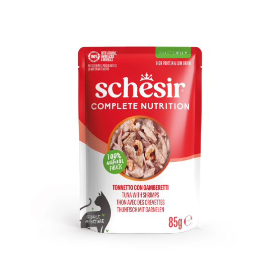 Picture of C138 SCHESIR Cat Can Jelly 85 gr Tuna with shrimp